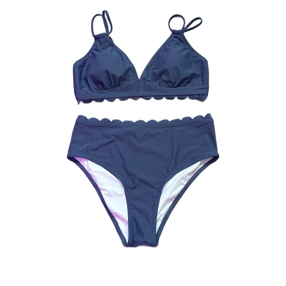 Blue Scalloped Bikini Set - Picture 4 of 5